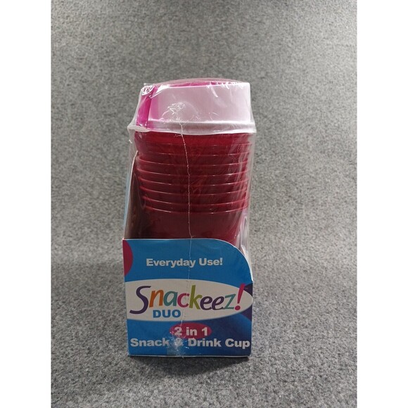 Snackeez! Duo 2 In 1 Snacking Solution 30 Piece Combo Pack Pink - New Sealed - Picture 5 of 6